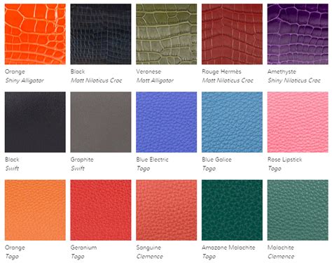 what is hermes swift leather|Hermes leather color chart.